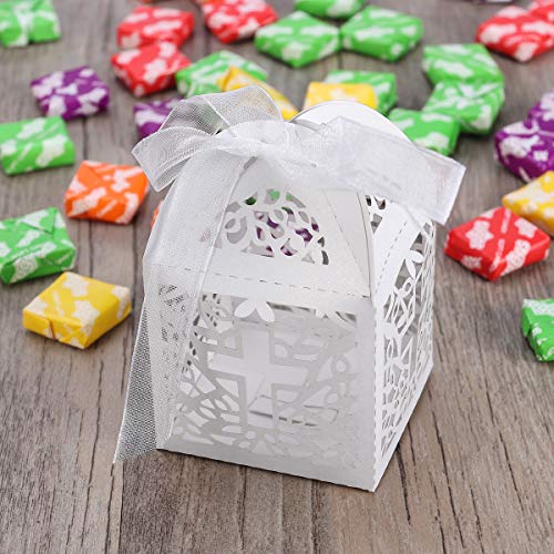Tinksky Caja Caramelos Boda delicado caramelo cajas regalo cajas con cintas Caja de caramelo - 50 piezas
