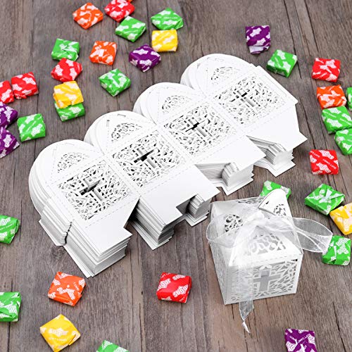 Tinksky Caja Caramelos Boda delicado caramelo cajas regalo cajas con cintas Caja de caramelo - 50 piezas