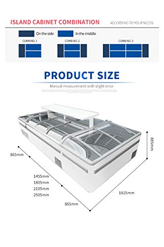 Tipo abierto refrigerador combinado del congelador del gabinete de la isla de la comida congelada comercial del supermercado
