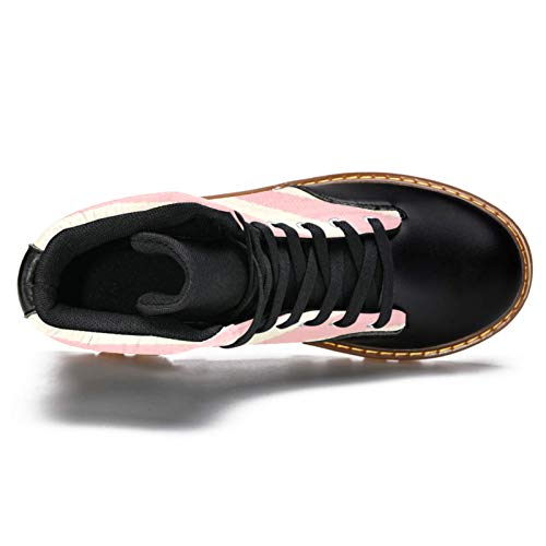 TIZORAX Botas de invierno para las mujeres Candy Bar imprime la parte superior alta con cordones clásicos zapatos escolares de lona, color Multicolor, talla 41 EU