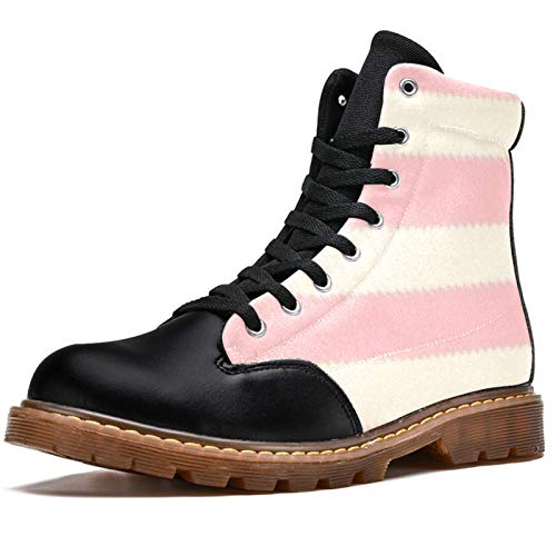 TIZORAX Botas de invierno para las mujeres Candy Bar imprime la parte superior alta con cordones clásicos zapatos escolares de lona, color Multicolor, talla 41 EU
