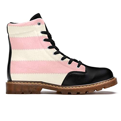TIZORAX Botas de invierno para las mujeres Candy Bar imprime la parte superior alta con cordones clásicos zapatos escolares de lona, color Multicolor, talla 41 EU