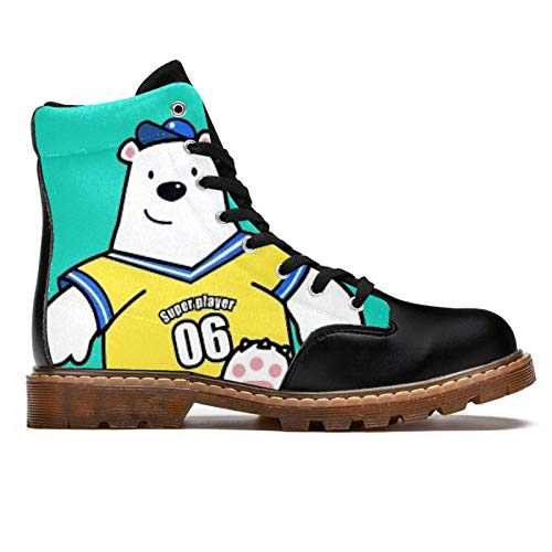 TIZORAX Botas de invierno para mujer Futbolista Cachorros Impresiones de alta parte superior con cordones clásicos de la escuela de lona, color Multicolor, talla 41.5 EU