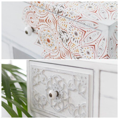 TODO STENCIL Home Decor Rosetón 012 Mandala, Medidas: Stencil 50 x 50 cm - Diseño 48 x 48 cm