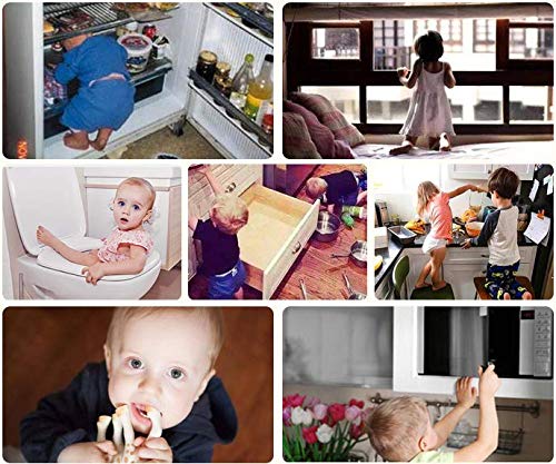 TONGXU Cerradura para Puerta de Refrigerador con Llaves Candado de Seguridad Cerradura Adhesiva Fuerte de Congelador Gabinete Dispositivo de Seguridad para Infantil Bebé Niño
