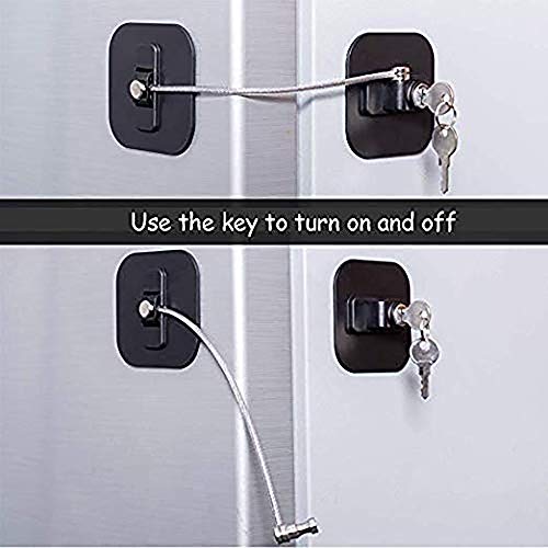 TONGXU Cerradura para Puerta de Refrigerador con Llaves Candado de Seguridad Cerradura Adhesiva Fuerte de Congelador Gabinete Dispositivo de Seguridad para Infantil Bebé Niño