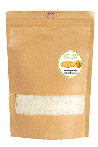 TooGet Abejas de Cera de Abejas Blancas Puras, Bolitas de Cera de Abejas Naturales, Pastas de Cera de Abejas - Calidad Superior, Calidad Cosmética - 400g