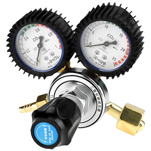 TOPINCN Regulador Presión Co2 Regulador Botella Gas Regulador de Dióxido Carbono Cerveza Kegerator Regulador Barril Reductor Presión Soldadura