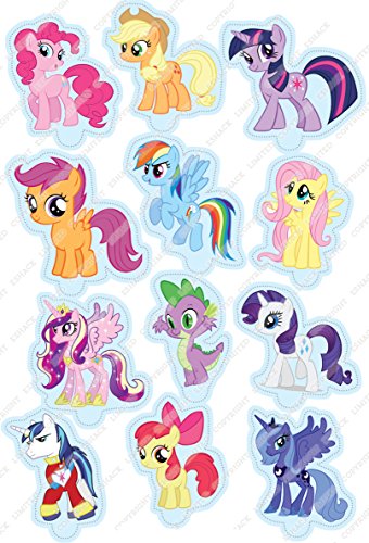 Toppershack 27 x decoración para pasteles comestibles PRECORTADAS de My Little Pony