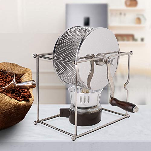 Tostador de café, Mini máquina de tostar Granos de café Espresso Manual Rodillos de Acero Inoxidable DIY con Mango para Granos de castañas de maní