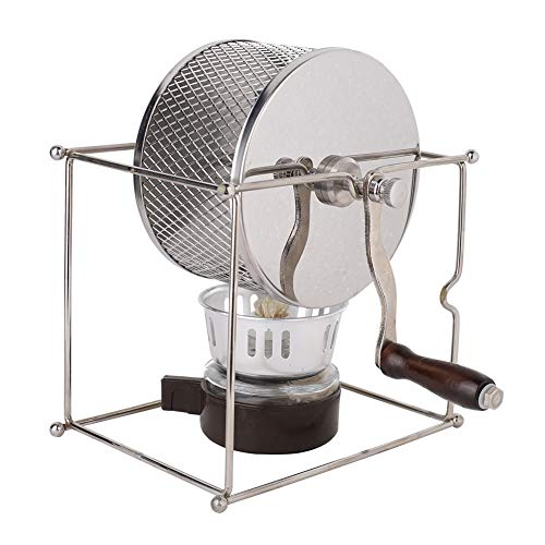 Tostador de café, Mini máquina de tostar Granos de café Espresso Manual Rodillos de Acero Inoxidable DIY con Mango para Granos de castañas de maní