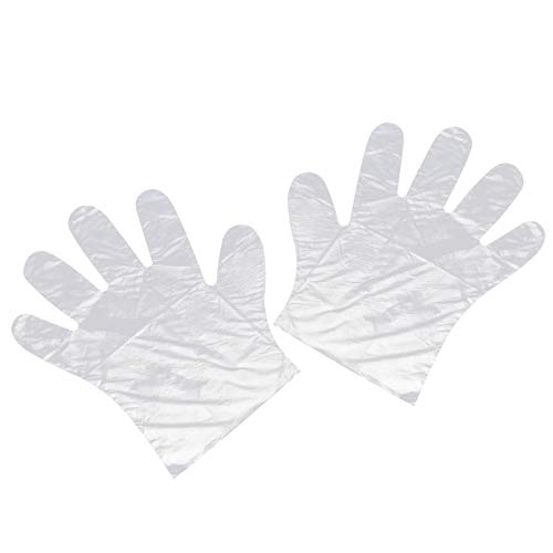 TOYANDONA 500 Piezas Guantes de Vinilo Desechables Guantes de Polietileno Seguros para Alimentos Guantes de Examen Médico sin Látex (Transparentes)