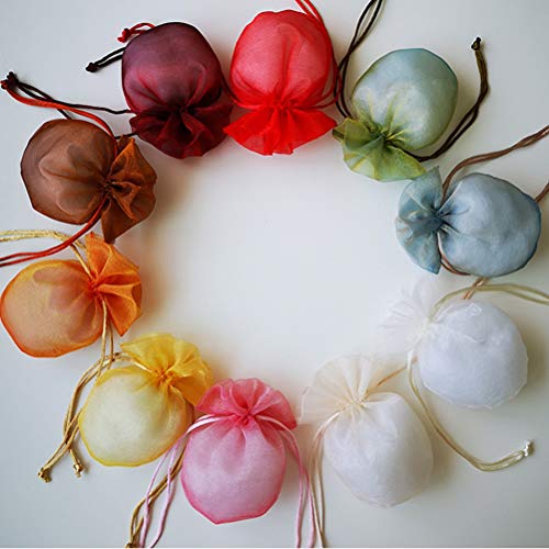 TOYANDONA Bolsos de Organza Caramelo Bouquet seco Bolsillo de Regalo Bolsa de decoración (Color al Azar) 12pcs