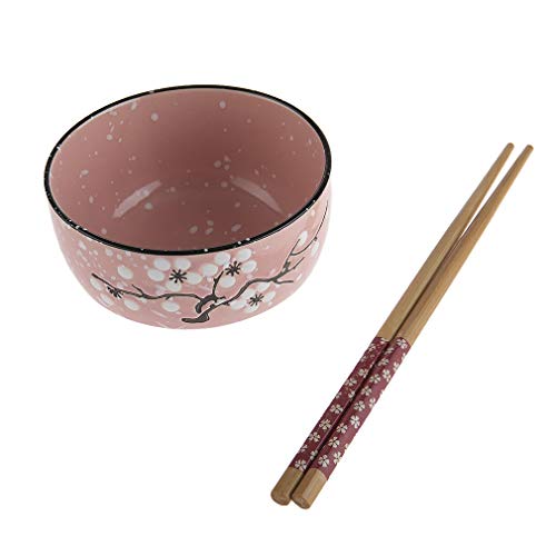Tradición del Japón - Juego de cuencos de arroz con flores de cerezo