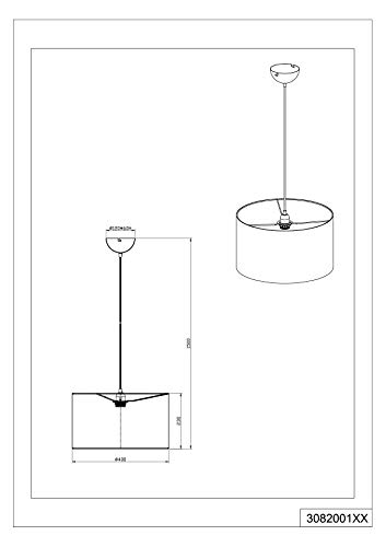 Trio Lighting Hostel Colgante, 60 W, Negro mate