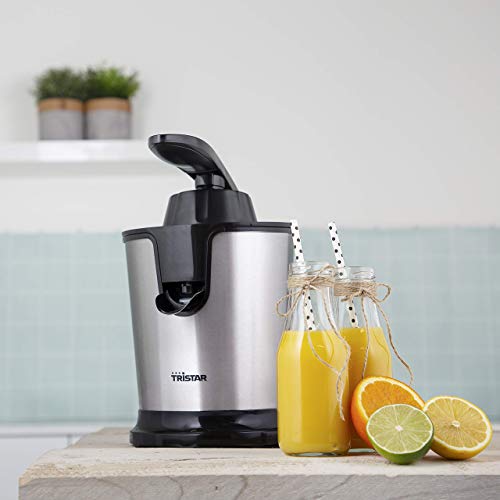 Tristar CP-3002 - Exprimidor, 85 W, motor silencioso, palanca de presión única, color plata y negro