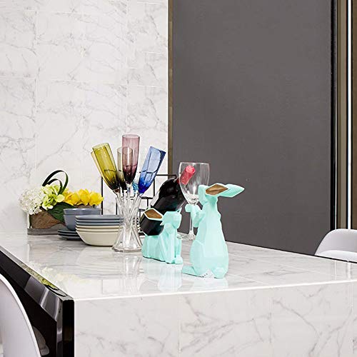 Tritow Nordic Geométrico Minimalista Conejo Decorativo Estante del vino Decoración Mesa de centro Mesa de centro Estante del vino Decoración del gabinete Minimalista moderno Hogar creativo Tenedor del