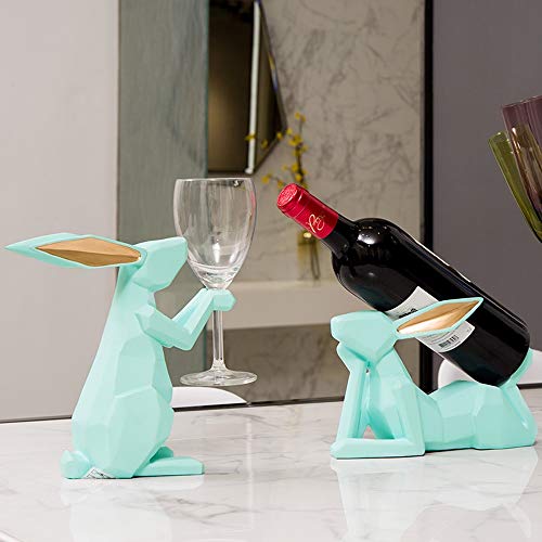 Tritow Nordic Geométrico Minimalista Conejo Decorativo Estante del vino Decoración Mesa de centro Mesa de centro Estante del vino Decoración del gabinete Minimalista moderno Hogar creativo Tenedor del