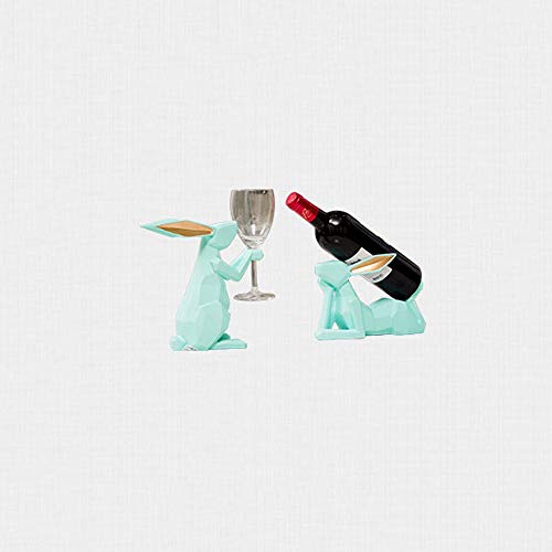 Tritow Nordic Geométrico Minimalista Conejo Decorativo Estante del vino Decoración Mesa de centro Mesa de centro Estante del vino Decoración del gabinete Minimalista moderno Hogar creativo Tenedor del