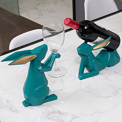 Tritow Nordic Geométrico Minimalista Conejo Decorativo Estante del vino Decoración Mesa de centro Mesa de centro Estante del vino Decoración del gabinete Minimalista moderno Hogar creativo Tenedor del