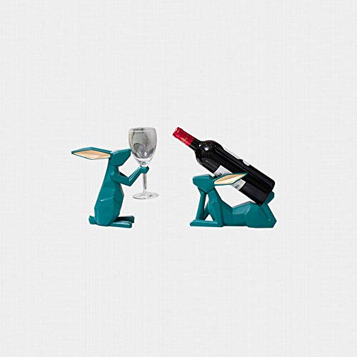 Tritow Nordic Geométrico Minimalista Conejo Decorativo Estante del vino Decoración Mesa de centro Mesa de centro Estante del vino Decoración del gabinete Minimalista moderno Hogar creativo Tenedor del
