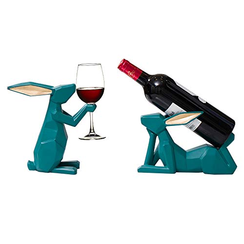Tritow Nordic Geométrico Minimalista Conejo Decorativo Estante del vino Decoración Mesa de centro Mesa de centro Estante del vino Decoración del gabinete Minimalista moderno Hogar creativo Tenedor del