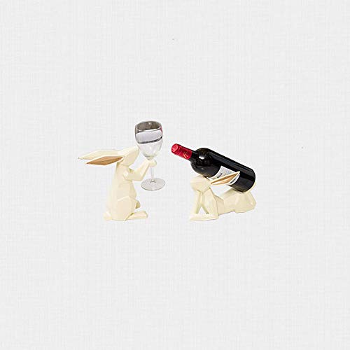 Tritow Nordic Geométrico Minimalista Conejo Decorativo Estante del vino Decoración Mesa de centro Mesa de centro Estante del vino Decoración del gabinete Minimalista moderno Hogar creativo Tenedor del