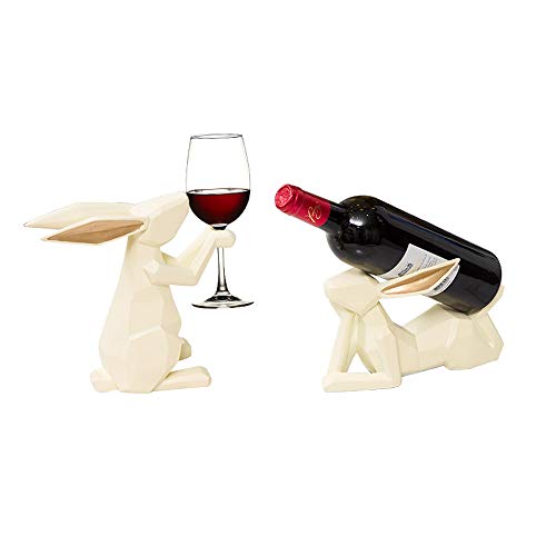 Tritow Nordic Geométrico Minimalista Conejo Decorativo Estante del vino Decoración Mesa de centro Mesa de centro Estante del vino Decoración del gabinete Minimalista moderno Hogar creativo Tenedor del
