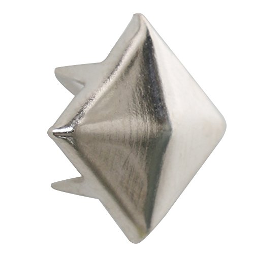 TRIXES Tachuelas de pirámide plateadas (200 piezas de 7 mm) para prendas de vestir con remache de níquel para cinturones, bolsos de cuero (estética Punk)