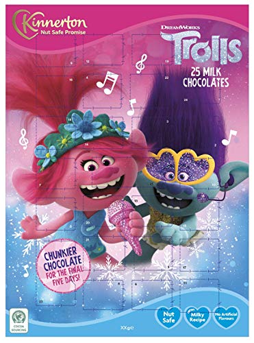 Trolls Calendario de Adviento 25 Chocolates Leche 90g Cuenta atrás Navidad