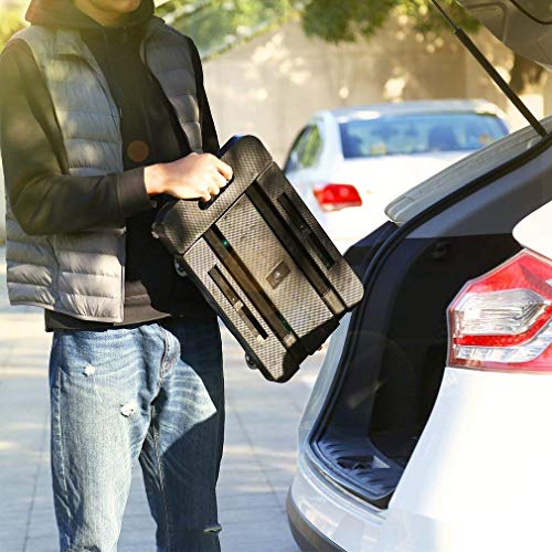 TRONMA Carro de transporte plegable y regulable en altura-200 kg de carga-Con Base/Mango de Expansión Estirable, 2 Cuerda de Expansión (NEGRO2)