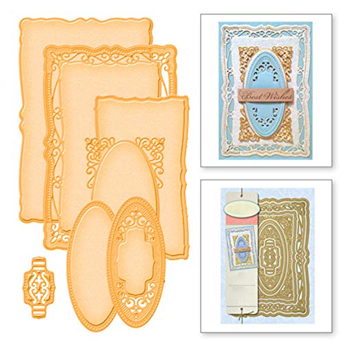 Troqueles de corte, marco de fotos ovalado rectangular troquelado para manualidades, álbumes de recortes, tarjetas, caja de regalo, plantilla de metal en relieve