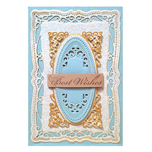 Troqueles de corte, marco de fotos ovalado rectangular troquelado para manualidades, álbumes de recortes, tarjetas, caja de regalo, plantilla de metal en relieve