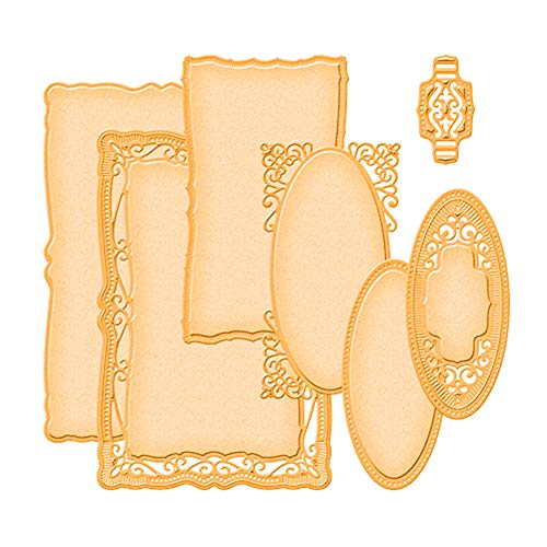 Troqueles de corte, marco de fotos ovalado rectangular troquelado para manualidades, álbumes de recortes, tarjetas, caja de regalo, plantilla de metal en relieve