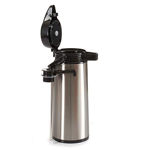TU TENDENCIA ÚNICA Termo dispensador de acero inoxidable. Cabezal y asa de polipropileno negro. Capacidad 1,9 litros