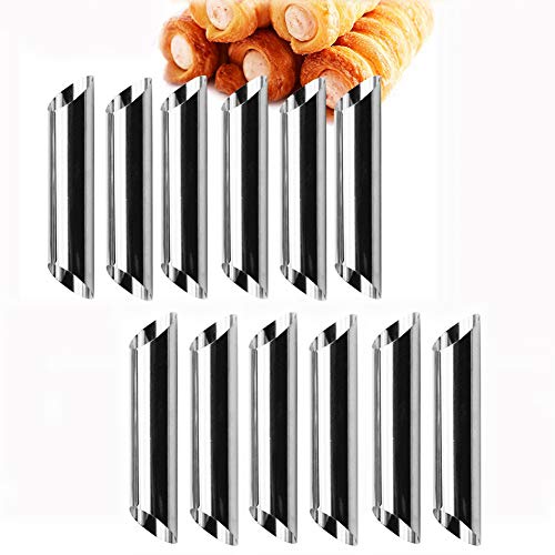 Tubos de acero inoxidable para hacer cannoli, cuernos de crema, tortitas, cruasanes, tartas, pan, 12 unidades