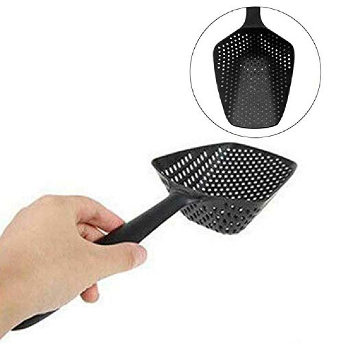 TUOLUO 1 Pieza De Cocina Cuchara De Nailon Cucharón Antiincrustante Filtro De Pantalla De Fugas Red De Alimentos Fritos Filtro Portátil Herramienta De Cocina Doméstica Púrpura