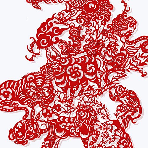 TWDYC Hecha a Mano del Recorte de Papel los Productos, Cultura Tradicional, Estilo Chino, Hueco-hacia Fuera for Cortar Papel, Hechas a Mano puras (Size : 41 * 27CM)