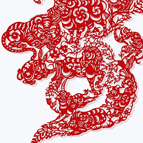 TWDYC Hecha a Mano del Recorte de Papel los Productos, Cultura Tradicional, Estilo Chino, Hueco-hacia Fuera for Cortar Papel, Hechas a Mano puras (Size : 41 * 27CM)