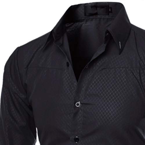 U/A Autumn - Camisa de manga larga para hombre Negro Negro ( XXXXXL