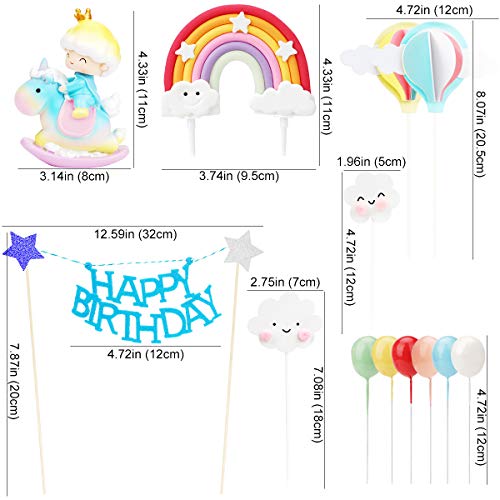Ulikey Unicornio Decoración de Tartas, Cake Topper Decoracion Cumpleaños Happy Birthday Banderines Banquete de Boda Globos Arcoiris Decorar Tartas Infantiles Niñas (color 2)