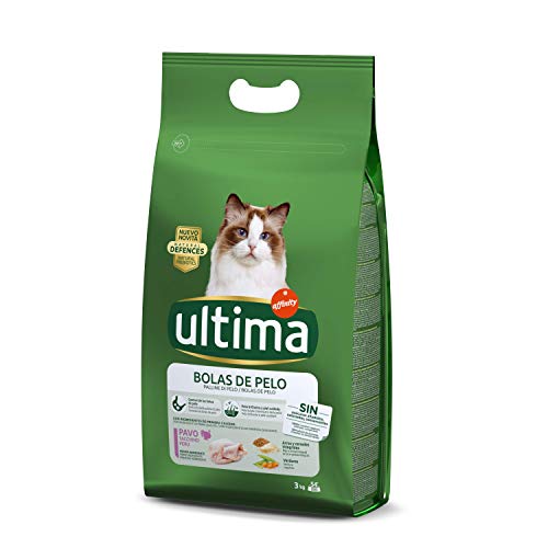 Ultima Pienso para Gatos para Prevenir Bolas de Pelo con Pavo - 3kg