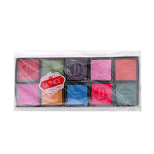 ULTNICE Cojín de tinta de huella digital Cojín de sello multicolor para niños DIY, 20pcs