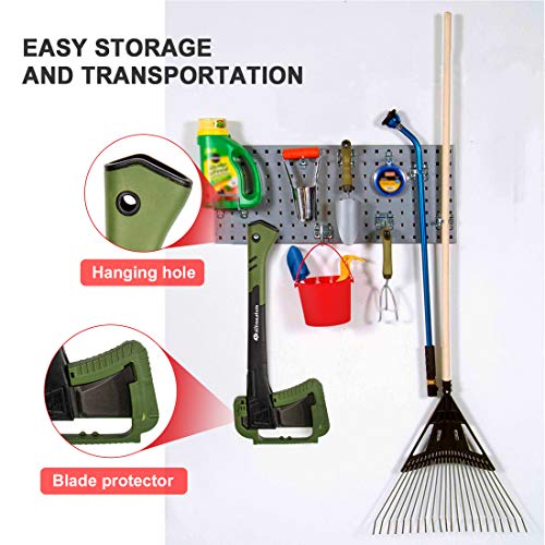 Ultranatura - Hacha Profesional (Diámetro 30 cm, Protector de Hoja Incluido) 71 cm, Negro/Verde