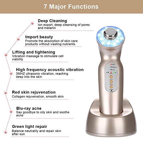 Ultrasonidos Radiofrecuencia Facial Belleza Cuidado de la Piel Aparato LED Photon Tratamiento Máquina Cara Terapia El Rejuvenecimiento Anti Arruga y Limpieza Profunda
