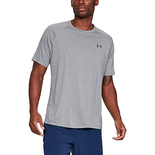 Under Armour Atmungsaktives Sportshirt, Kurzärmliges Und Schnelltrocknendes Trainingsshirt Mit Loser Passform Té UA Tech 2.0 SS, Gris (Brezo Claro De Acero (036), 3XL Unisex Adulto