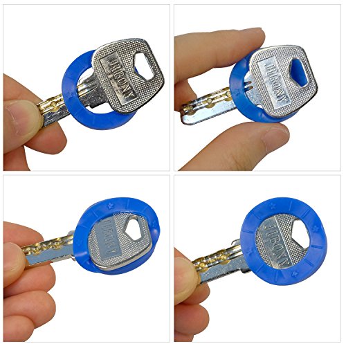 Uniclife 36PCS Key Caps Cubiertas Etiquetas, Anillos de Codificación de Identificación de Llave de Plástico en 9 Colores Diferentes
