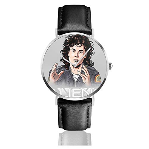 Unisex Business Casual Alien Amanda Ripley Relojes Reloj de Cuero de Cuarzo