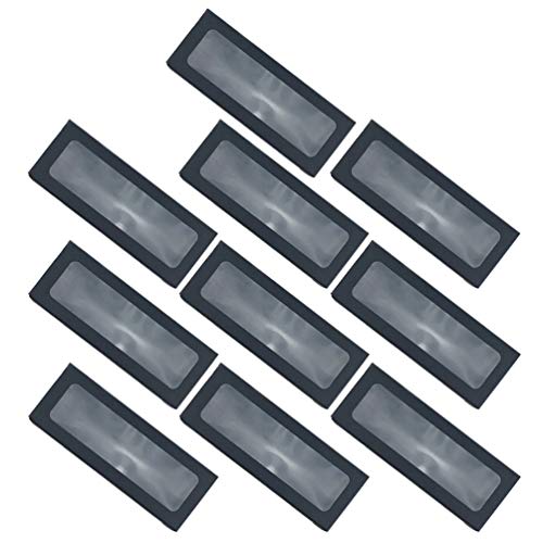 UPKOCH 10 Piezas de Cajas de panadería de cartón Kraft con Ventana Transparente Mini Cajas de Pasteles Cajas de Galletas pastelería Tratar Cajas de Postre Cajas de Embalaje (25x9x6cm Negro)