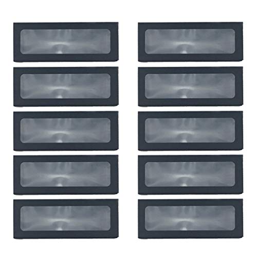 UPKOCH 10 Piezas de Cajas de panadería de cartón Kraft con Ventana Transparente Mini Cajas de Pasteles Cajas de Galletas pastelería Tratar Cajas de Postre Cajas de Embalaje (25x9x6cm Negro)